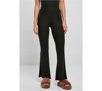 Urban Classics Leggings acampanados de cintura alta para mujer Negro L