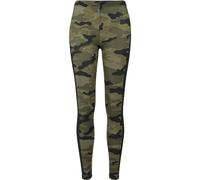 Urban Classics Leggings Camuflaje con Raya Mujer Leggins Bosque/Negro S 91% Poliester, 9% elastán