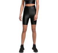 Urban Classics Ladies Highwaist Shiny Metallic Cycle Shorts, Pantalones cortos para Mujer, Negro (Black), XL