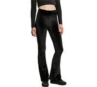 Urban Classics Leggings de cintura alta aterciopelados acampanados Mujer Negro XS