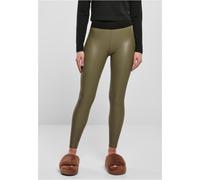 Urban Classics Leggings de cintura alta de piel sintética para mujer Oliva S