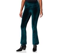 Urban Classics Leggings de Cintura Alta para Mujer de Terciopelo con Corte Bota, Verde petróleo, XXXL