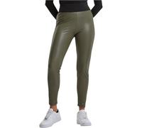 Urban Classics Leggings de Mujer, Leggings de Cuero Sintético, Pantalones con Cintura Alta, Cintura Antiestrés, Verde Oliva, Talla 5XL