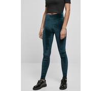 Urban Classics Leggings de terciopelo de cintura alta para mujer Teal 3XL