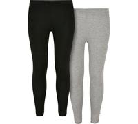 Urban Classics Niñas Jersey Leggings 2-Pack Negro/Gris 158/164