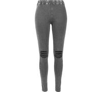 Urban Classics Leggings Mujer con Cortes en Rodillas Mujer Leggins Gris/Melé 95% algodón, 5% elastán