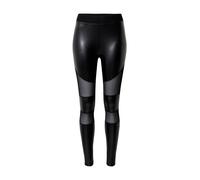 Urban Classics Ladies Tech Mesh Faux Leather Leggings, Negro, S para Mujer