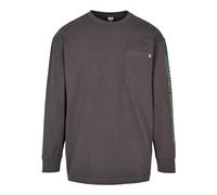 Urban Classics Longsleeve Neon Logo Boxy Pocket LS T-Shirt Camiseta, Dark Shadow, S para Hombre