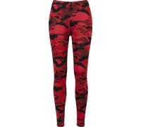 Urban Classics Mallas de camuflaje para mujer Camuflaje rojo S