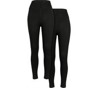 Urban Classics Mallas de cintura alta para mujer Jersey Leggings 2-Pack XS