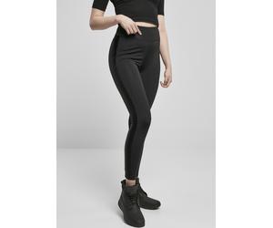 Urban Classics Mallas de mujer Mallas de cintura alta con rayas brillantes Negro/Negro M