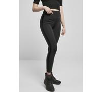 Urban Classics Mallas de mujer Mallas de cintura alta con rayas brillantes Negro/Negro XS