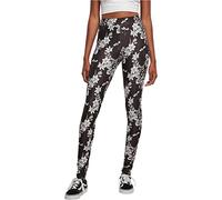 Urban Classics Mallas para mujer, Pantalones de Yoga Mujer, Negro (Black Flower), XXL