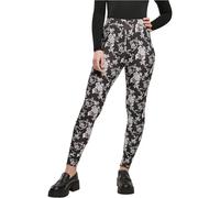Urban Classics Ladies Soft Aop Leggings Blackrose Talla: M | Leotardos Outlet | Mujer | Negro