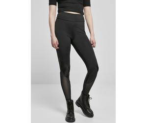 Urban Classics Mallas técnicas mixtas de cintura alta para mujer Negro/Negro M