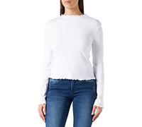 Urban Classics Manga Larga con Cuello Alto Acanalado para Mujer Camiseta, Blanco, XXXXXL