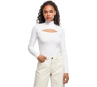 Urban Classics Ladies Cut-out Turtleneck Longsleeve Camiseta, Blanco, M para Mujer
