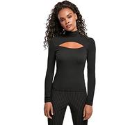 Urban Classics Ladies Cut-out Turtleneck Longsleeve Camiseta, Negro, XS para Mujer