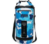 Urban Classics Mochila unisex multifunción, impermeable, bolsillo grande con cremallera, 2 bolsillos de malla en la parte delantera, con 2 correas de lona y asa, en 3 colores, 3 litros, Bluewhitecamo,