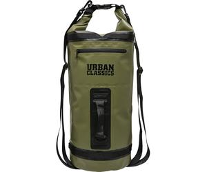 Urban Classics Mochila Unisex multifunción, Impermeable, Bolsillo Grande con Cremallera, 2 Bolsillos de Malla en la Parte Delantera, con 2 Correas de Lona y asa, en 3 Colores, 3 litros, Verde Oliva,
