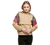 Urban Classics Mujer Aop Mixed Pull Over Jacket, Chaqueta Mujer, Beige (Leoparo Print), XXXL