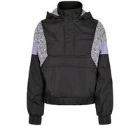 Urban Classics Mujer AOP Mixed Pull Over Jacket Chaqueta, Negro/Cebra, XL