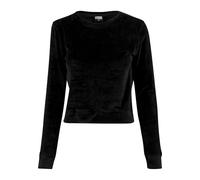 Urban Classics Sudadera Short Velvet Crew para mujer, negro, talla S