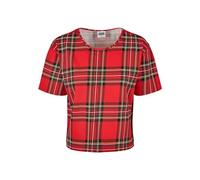 Urban Classics T-Shirt Ladies All-Over-Print Tartan Oberteil Short Oversized tee Camiseta, Rojo (Red/Blk 00200), X-Small para Mujer