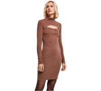 Urban Classics Mujeres Elástico Jersey Cut-Out Cuello de Tortuga Vestido Cut-Out