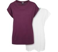 Urban Classics Mujeres Extended Shoulder Tee 2-Pack Vuelta Up Camiseta Caido