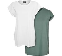 Urban Classics Mujeres Extended Shoulder Tee 2-Pack Vuelta Up Camiseta Caido
