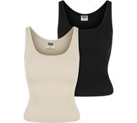 Urban Classics Mujeres Orgánico Básico Pana Top 2-Pack sin Mangas Algodón