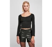 Urban Classics Mujeres Pantalones Cortos Pana Ancho V-Neck Manga Larga Mujer Top