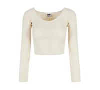 Urban Classics Mujeres Pantalones Cortos Pana Ancho V-Neck Manga Larga Mujer Top