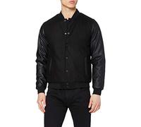 Urban Classics Oldschool College Jacket Chaqueta, Negro (Blk/Blk 00017), XXL para Hombre