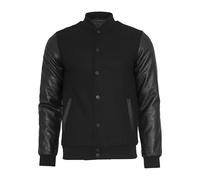 Urban Classics Oldschool College Jacket TB201 Slim Fit, Chaqueta, Hombre, Negro (Blk/Blk 00017), M