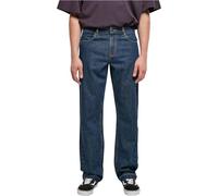 Urban Classics Open Edge Loose Fit Jeans Pantalones, Mid Indigo Washed, 28 para Hombre