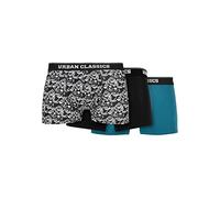 Urban Classics Organic Boxer Shorts 3-pack, Ropa Interior, para Hombre, Detalles Aop/Black/Jasper, XL
