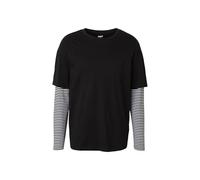 Urban Classics Oversized Double Layer Striped LS Hombre Camiseta Manga Larga Negro-Blanco S