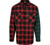 Urban Classics Oversized Mix Check Shirt Negro/Rojo/Verde L