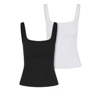 Urban Classics Pack de 2 Camisetas Wide Neck Mujer Mujer Top Negro-Blanco S