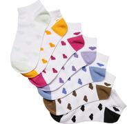 URBAN CLASSICS Juego De 7 Calcetines De Corte Bajo, Calcetines Tobillero Unisex, Calcetines De Colores Con Corazones Para Mujeres, Tallas Del 35 Al 50