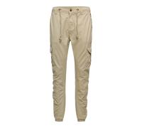 URBAN CLASSICS Pantalón jogging Cargo con bolsillos de parche 2 laterales y 2 traseros, ajuste slim fit, color liso, cintura cordón, puños elásticos, color beige, talla M