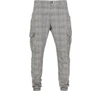 Urban Classics Pantalones cuadriculados para hombre, pantalones cargo con puños en los tobillos, grandes bolsillos laterales, disponibles en tallas de S a 5XL