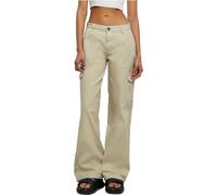 Urban Classics Pantalón Cargo Mujer Cintura Alta Recto Mujer Tejanos Negro Ancho