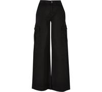 Urban Classics Pantalones de mujer Pantalones cargo de sarga de cintura alta y pernera ancha 33