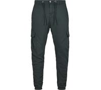 URBAN CLASSICS Pantalón jogging Cargo con bolsillos de parche 2 laterales y 2 traseros, ajuste slim fit, color liso, cintura cordón, puños elásticos, color verde, talla 3XL