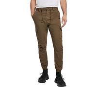 URBAN CLASSICS Pantalón jogging Cargo con bolsillos de parche 2 laterales y 2 traseros, ajuste slim fit, color liso, cintura cordón, puños elásticos, color darkground, talla XL