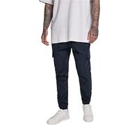 URBAN CLASSICS Pantalón jogging Cargo con bolsillos de parche 2 laterales y 2 traseros, ajuste slim fit, color liso, cintura cordón, puños elásticos, color navy blue, talla M
