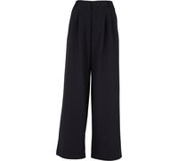 Urban Classics Damen Hose Pantalones ultraanchos con Pliegues en la Parte Delantera para Mujer, Negro 28